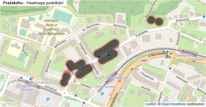 Pražského - mapa podnikání