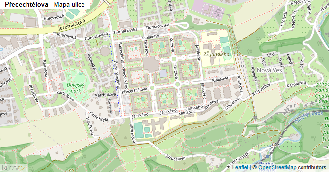 Přecechtělova - mapa ulice