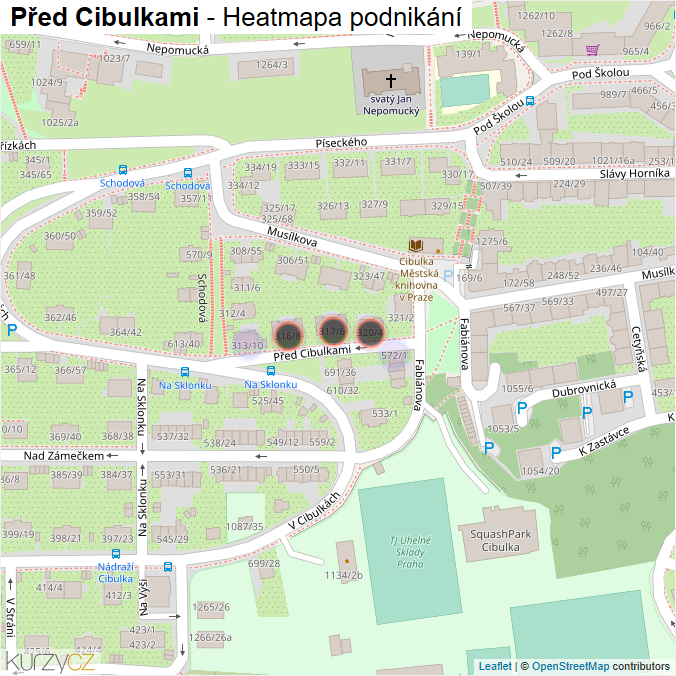 Mapa Před Cibulkami - Firmy v ulici.