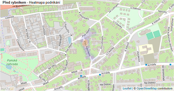 Před rybníkem - mapa podnikání