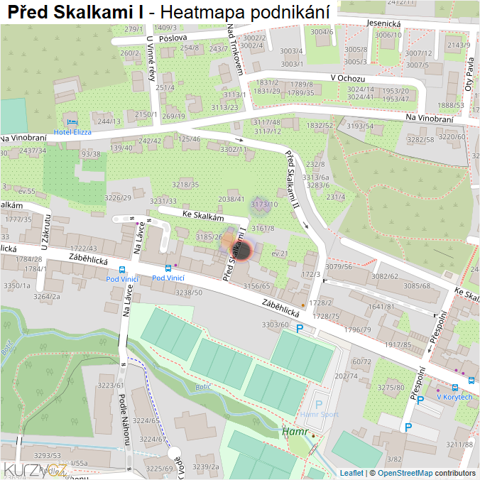 Mapa Před Skalkami I - Firmy v ulici.