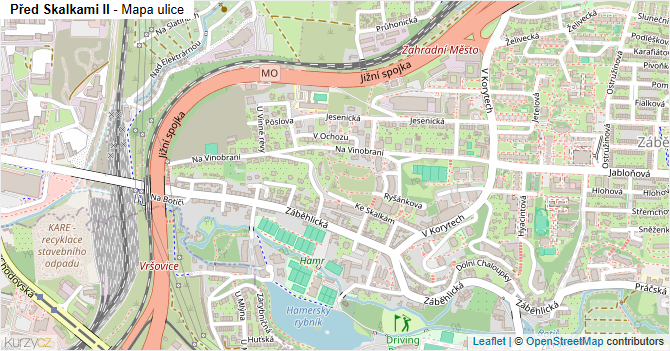 Před Skalkami II - mapa ulice