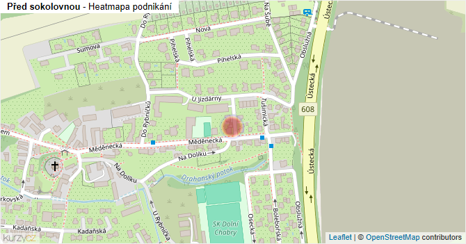 Před sokolovnou - mapa podnikání