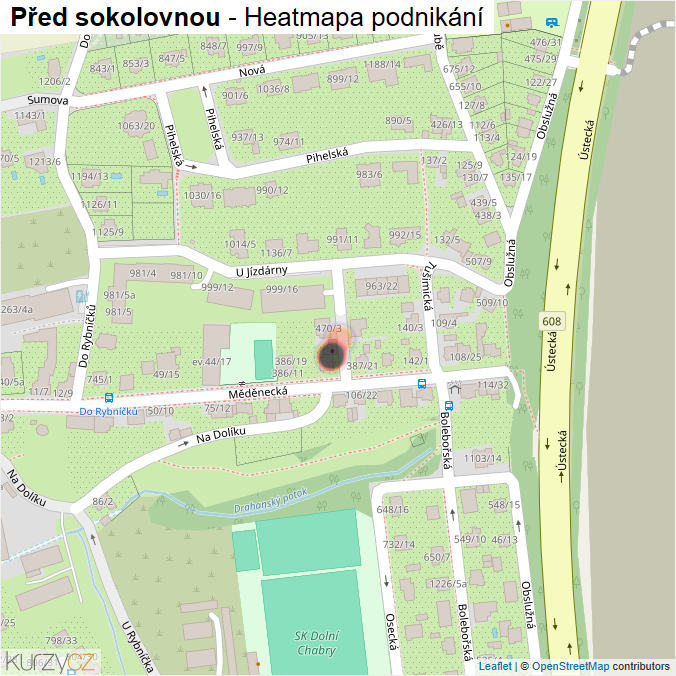 Mapa Před sokolovnou - Firmy v ulici.