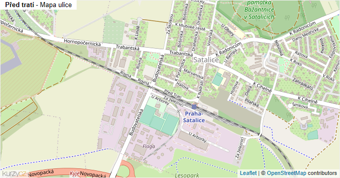 Před tratí - mapa ulice