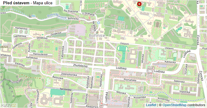 Před ústavem - mapa ulice