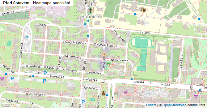 Před ústavem - mapa podnikání