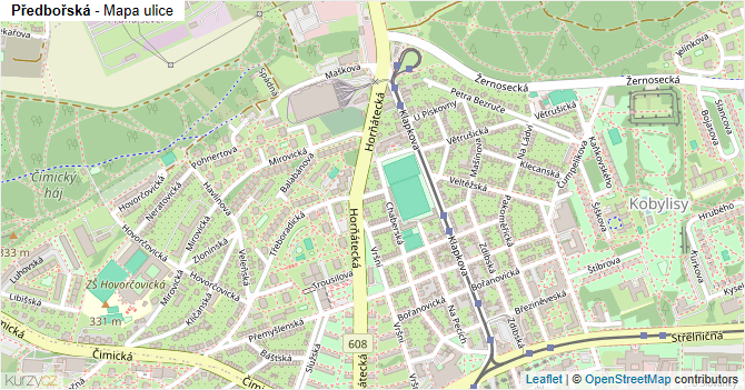 Předbořská - mapa ulice