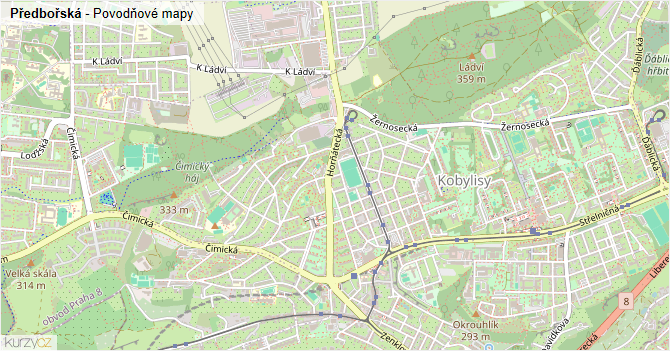 Předbořská - záplavové mapy stoleté vody