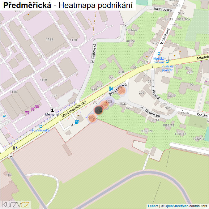 Mapa Předměřická - Firmy v ulici.