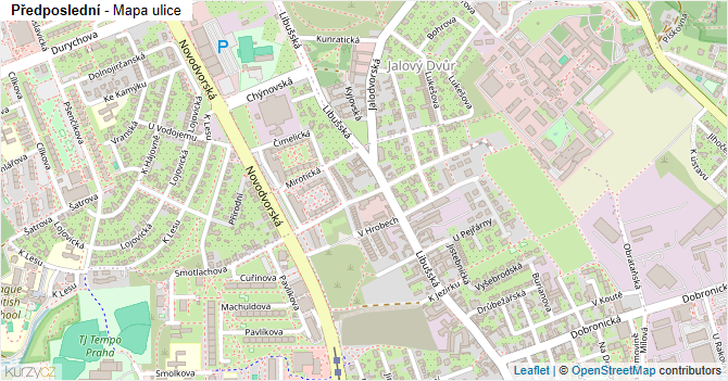 Předposlední - mapa ulice