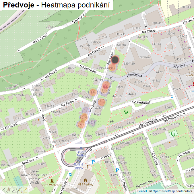 Mapa Předvoje - Firmy v ulici.