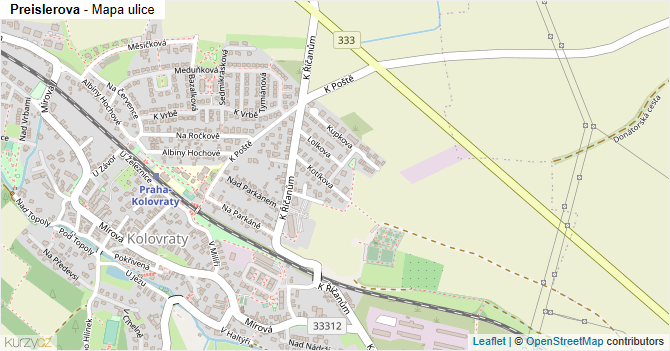 Preislerova - mapa ulice
