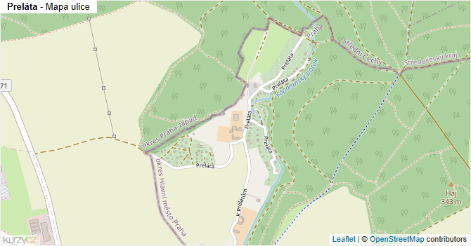 Preláta - mapa ulice