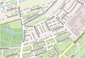 Přeloučská v obci Praha - mapa ulice