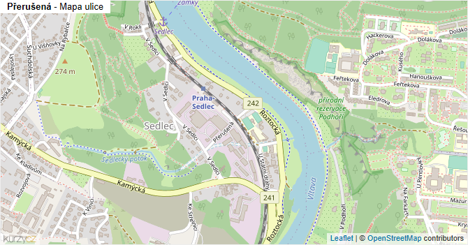 Přerušená - mapa ulice
