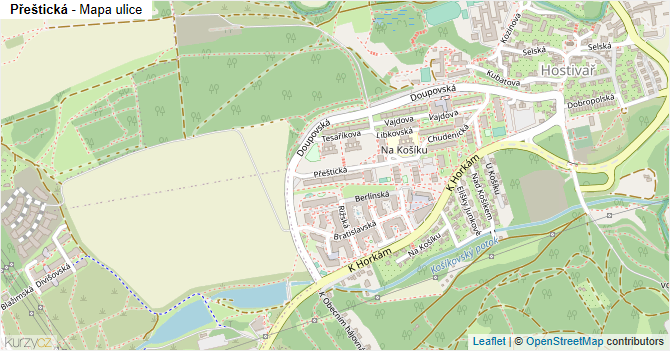 Přeštická - mapa ulice