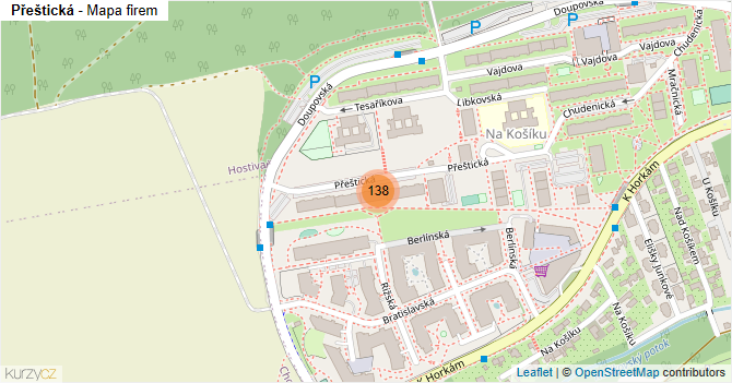 Přeštická - mapa firem