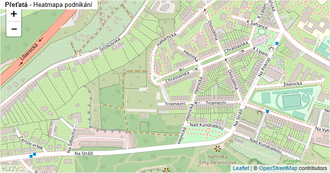 Přeťatá - mapa podnikání