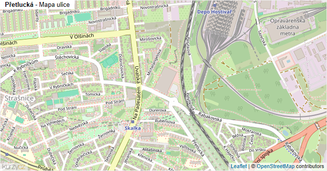 Přetlucká - mapa ulice