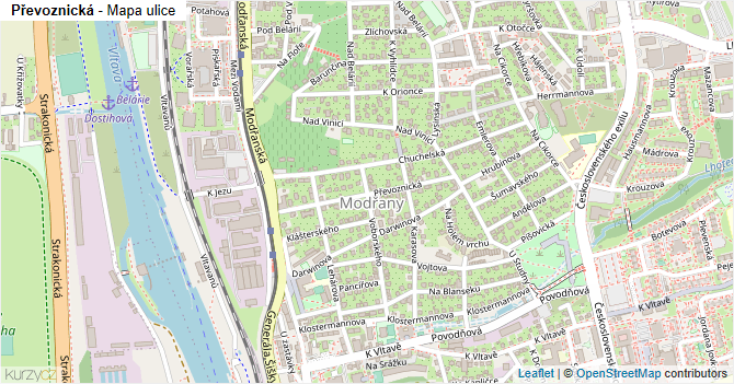 Převoznická - mapa ulice