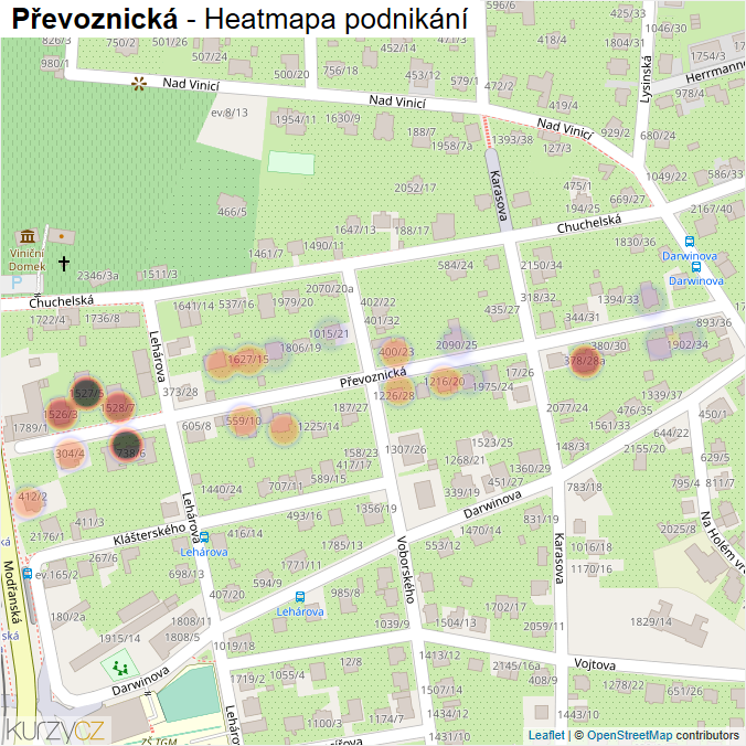 Mapa Převoznická - Firmy v ulici.