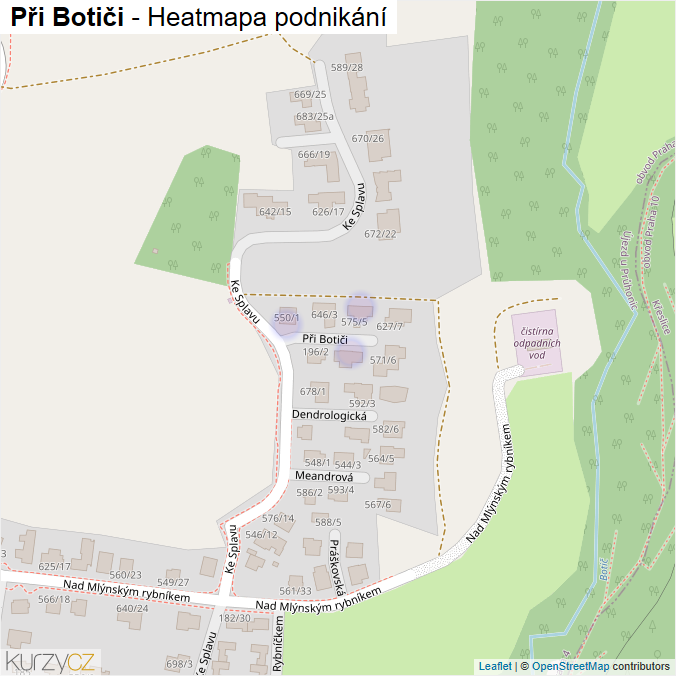 Mapa Při Botiči - Firmy v ulici.