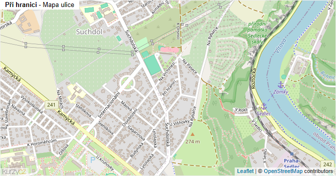 Při hranici - mapa ulice