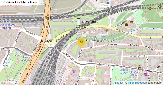 Příběnická - mapa firem