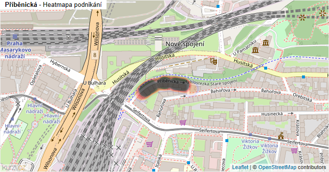 Příběnická - mapa podnikání