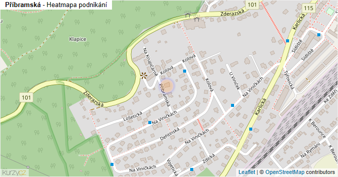 Příbramská - mapa podnikání
