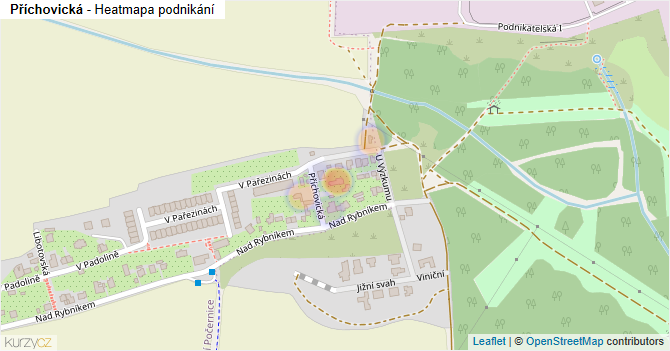 Příchovická - mapa podnikání