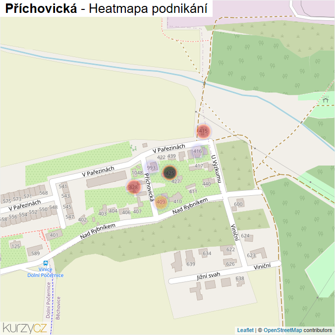 Mapa Příchovická - Firmy v ulici.