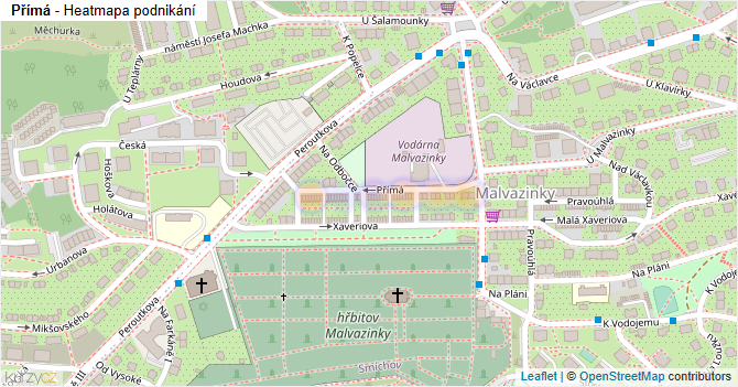 Přímá - mapa podnikání