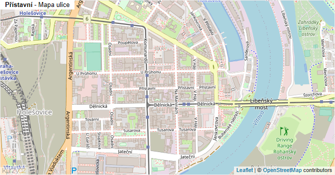 Přístavní - mapa ulice