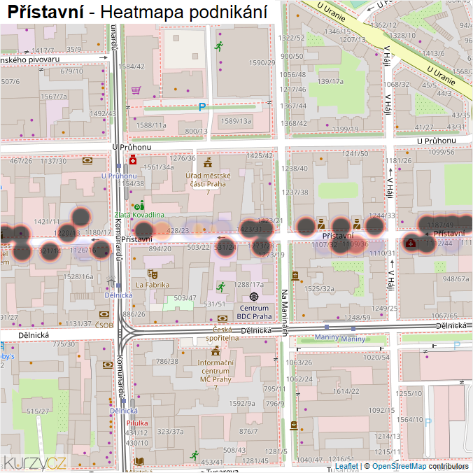 Mapa Přístavní - Firmy v ulici.
