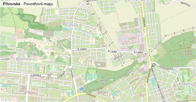 Přívorská - záplavové mapy stoleté vody