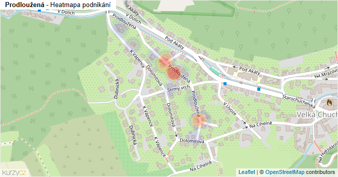 Prodloužená - mapa podnikání