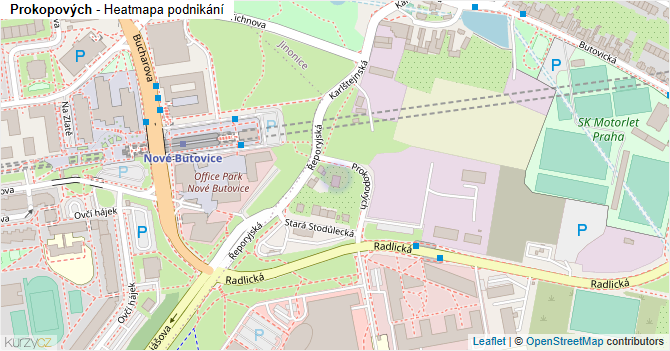 Prokopových - mapa podnikání