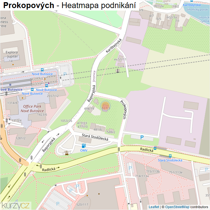 Mapa Prokopových - Firmy v ulici.