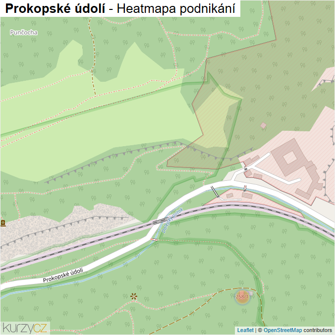 Mapa Prokopské údolí - Firmy v ulici.