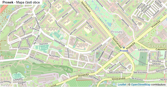 Prosek - mapa části obce