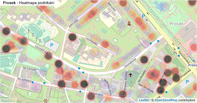 Prosek - mapa podnikání