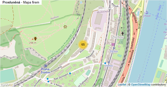 Prosluněná - mapa firem