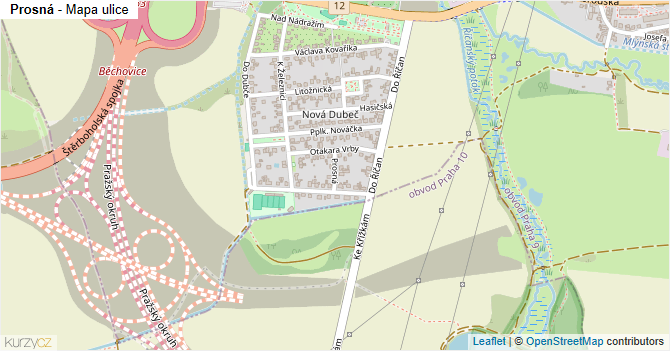Prosná - mapa ulice