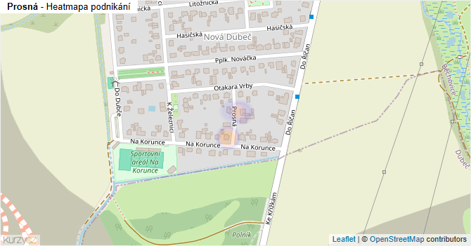 Prosná - mapa podnikání