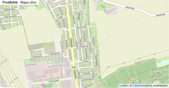 Protilehlá - mapa ulice