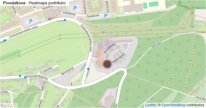 Provázkova - mapa podnikání