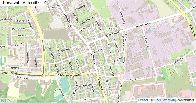 Provozní - mapa ulice