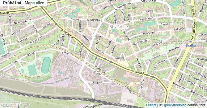 Průběžná - mapa ulice